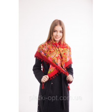 Платок шерстяной с кисточками (марсала)
