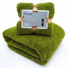 Комплект полотенец однотонный Solafa (микрофибра) зеленый