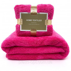 Комплект полотенец однотонный Home Textiles (микрофибра) фуксия