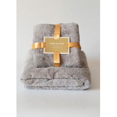 Комплект полотенец однотонный Home Textiles (микрофибра) серый