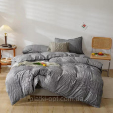 Постельное белье евро Colorful Home светло-серое (сатин)